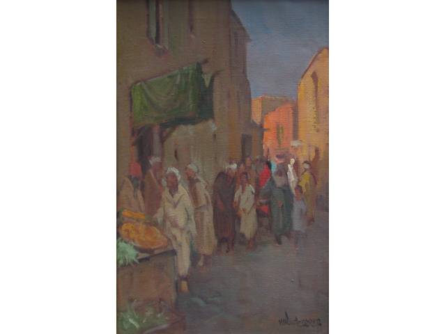 Menase Vaidergorn óleo sobre tela 40 x 30 cm “Feira” ass. CID