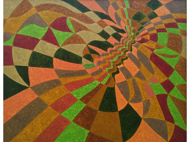 Aldir Mendes de Souza acrílica sobre tela 100 x 130 cm “Buraco Negro - Sépia” ass. verso - 2006