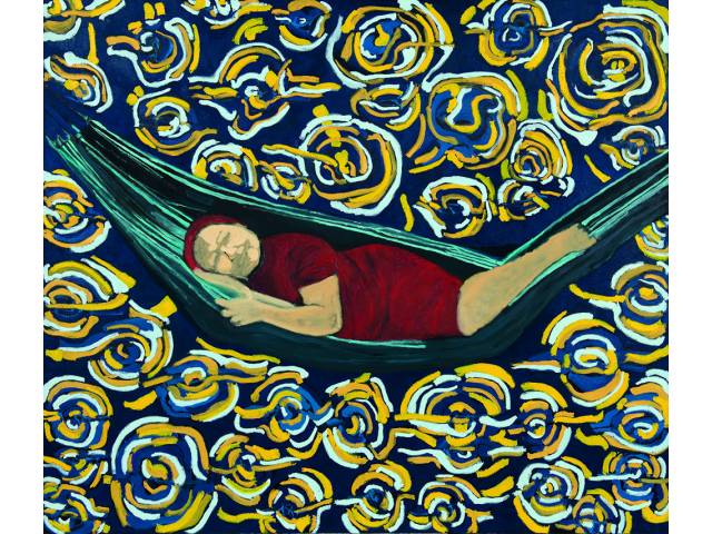 Claudia Colares óleo sobre tela, 190 x 160 cm "Estato Ingravitto" 2017