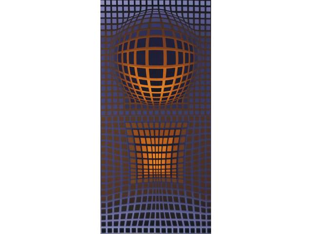 Victor Vasarely gravura 104 x 62 cm “Sem Título” Chancelada pela Galeria Denise Rene – Editeur T 124/190