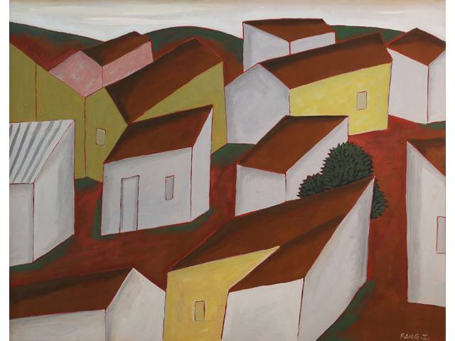Fang, Chen Kong óleo sobre tela 80 x 100 cm “Casario” ass. inferior direito 1987