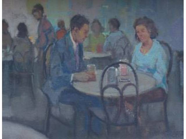 Menase Vaidergorn óleo sobre tela 30 x 40 cm “Encontro” ass. CID
