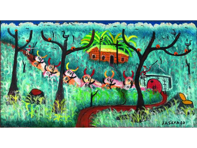 José Antônio da Silva óleo sobre tela, 55 x 98 cm "Sem título" 1980