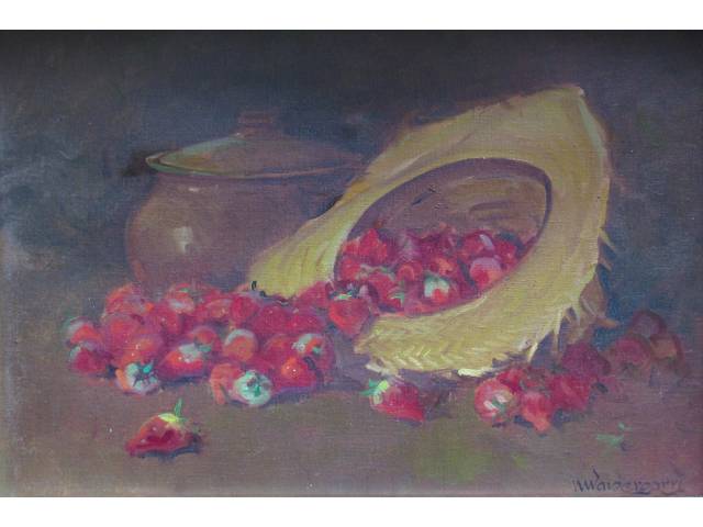 Menase Vaidergorn óleo sobre tela 30 x 40 cm “Chapéu com morangos” ass. CID
