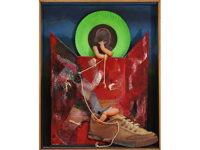 Edmundo Valladares assemblage em caixa 66 x 62 cm “Identidade 12” Com cachê da Atica Galeria de Arte Buenos Aires