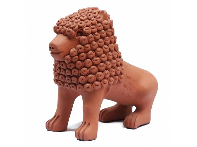Nuca de Tracunhaém escultura em terracota 27 x 30 x 13 cm “Leão” ass. P/e