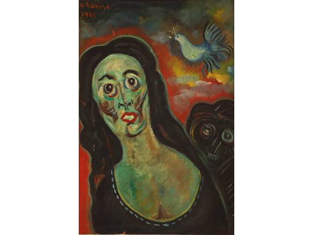 Chanina, Luwisz óleo sobre madeira 37 x 25 cm “Figura Feminina” ass. superior direito 1965