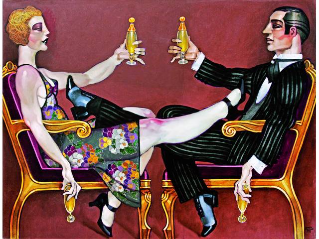 Juarez Machado óleo sobre tela 90 x 116 cm "Allez on trinque" 2008