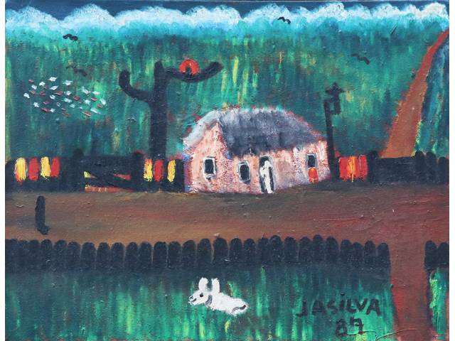 José Antônio da Silva óleo sobre tela 30 x 40 cm “Paisagem” ass. inferior direito 1987