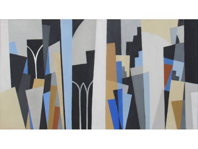 Sérgio Fingermann óleo sobre tela 50 x 90 cm "Sem Título" ass. verso 2008 coleção Martin Wurzmann