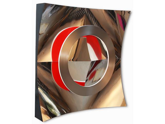 Yutaka Toyota aço inox, alumínio e madeira 100 x 100 cm “Espaço - Harmonia” ass. verso 2017