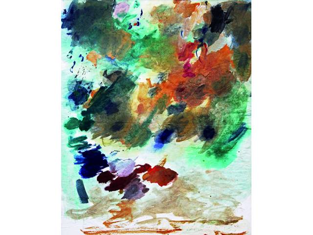 Cícero Dias guache sobre papel 74 x 60 cm "Sem título (Estudo de cores)" 1982