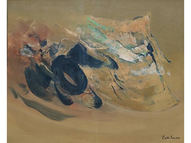 Tikashi Fukushima óleo sobre tela 90 x 100 cm “Sem Título” ass. inferior direito