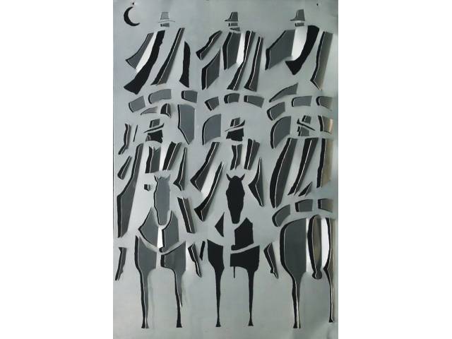Vasco Prado Recortes em alumínio 75 x 50 cm “Cavalos” ass. inferior esquerdo