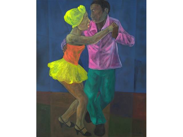 Harry Elsas óleo sobre tela 100 x 80 cm “Casal Bailando” ass. inferior direito - 1983