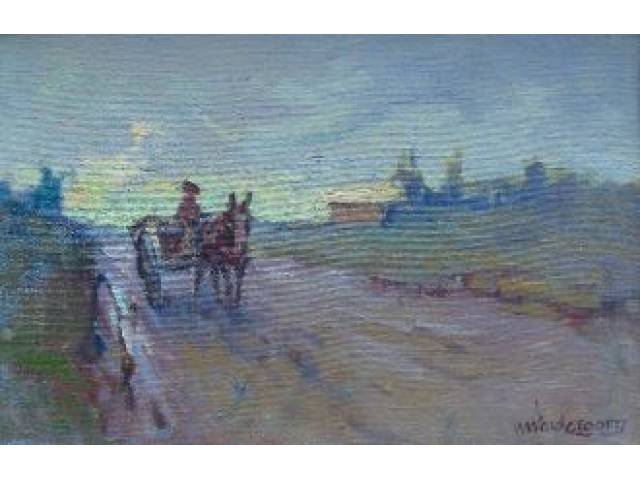 Menase Vaidergorn Óleo sobre tela 20 x 30 cm “O Caminho” ass. CID