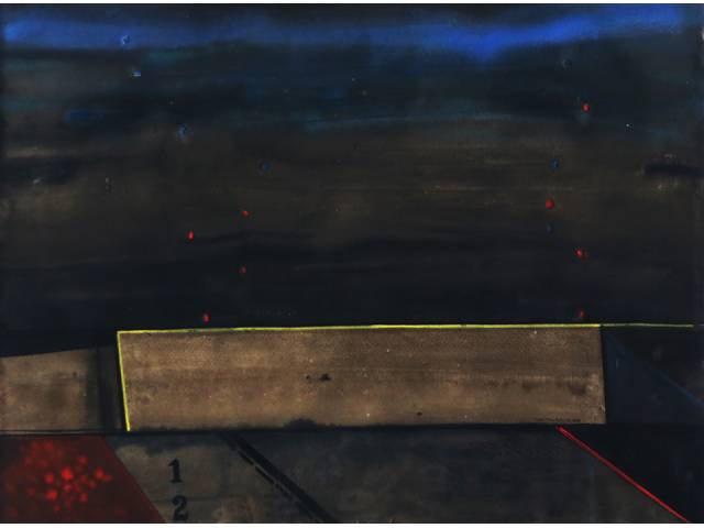 Ivan Freitas técnica mista sobre cartão 49 x 75 cm “Noturno” ass. inferior direito 1963