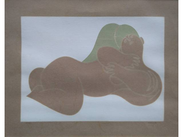 Milton Dacosta gravura 30 x 25 cm “Sem Título” ass. inferior direito T14/50