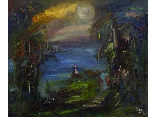 Wega Nery óleo sobre tela 50 x 60 cm "Tempo de luar" 1978