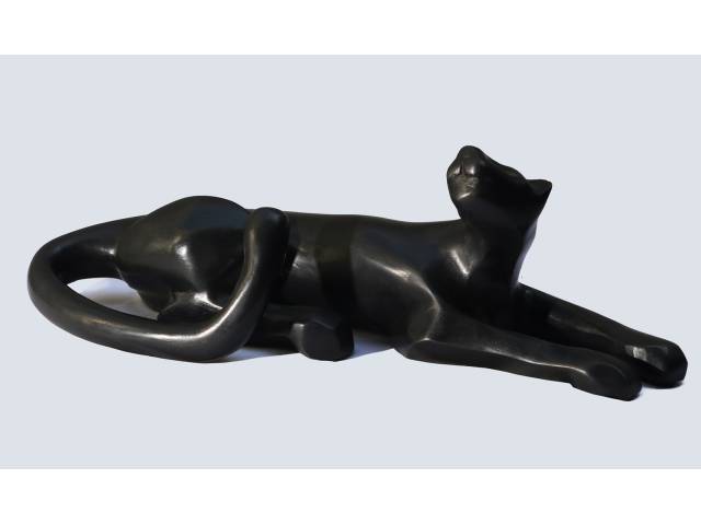 Leopoldo Martins Bronze Patinado 31 x 12 x 15 cm “Onça Xingu” - Reproduzida no livro do artista – pág. 188