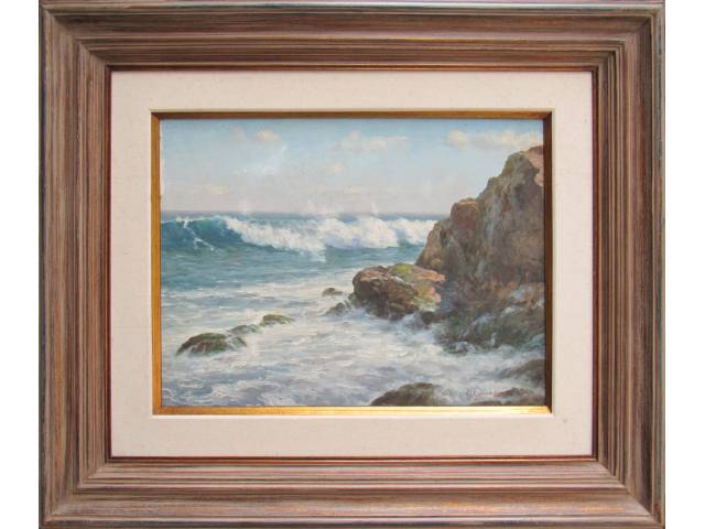 Gentil Garcez óleo sobre tela 55 x 40 cm "O mar" ass. CID