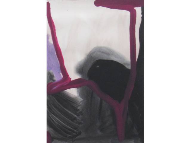 Paulo Monteiro guache sobre papel 71 x 50 cm "Sem Título" ass. centro inferior 1995 Certificado de Autenticidade da "Galeria de Arte Marilia Razuk"