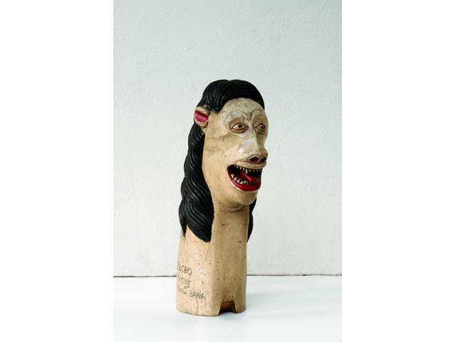 Mestre Guarany madeira, 92 x 27 x 43 cm "Carranca" sem data
