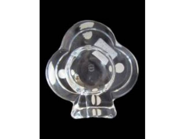 Sèvres - Cinzeiro em formato do naipe de "paus" em cristal - França, H = 3,5 cm e D = 9 cm