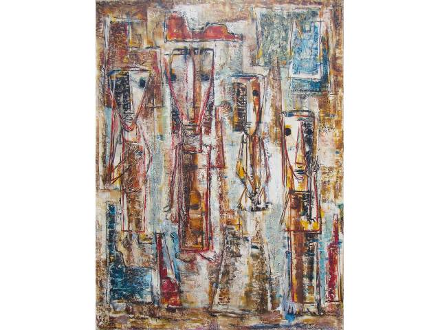 Rosário Moreno óleo sobre tela 91 x 72 cm "Sem título" ass. CID e verso