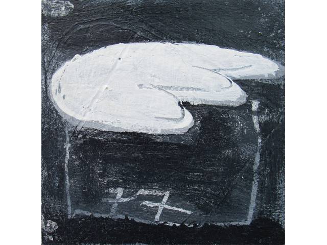 Marco Tulio Resende tríptico óleo sobre madeira 20 x 20 x 5,5 cm “Sem Título” ass. verso 2000