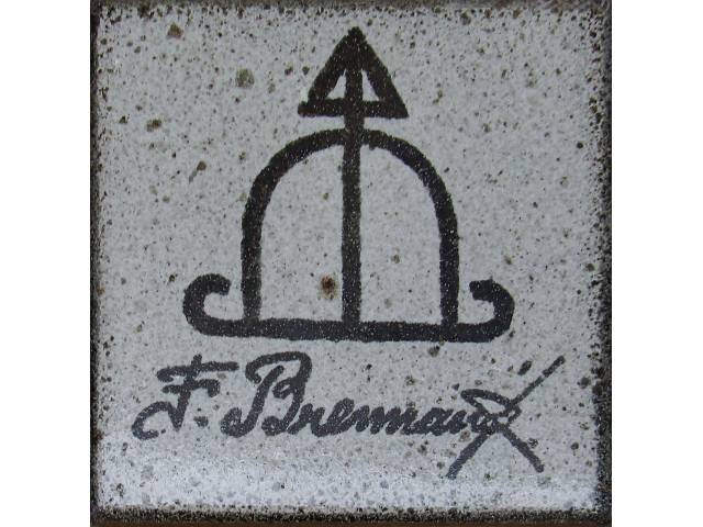 Francisco Brennand cerâmica 20 x 20 cm “Sem Título” ass. centro inferior