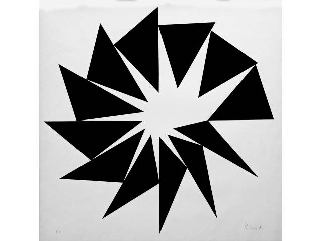 Hércules Barsotti gravura 48,5 x 48,5 cm "Sem titulo" ass. CID t. P.I