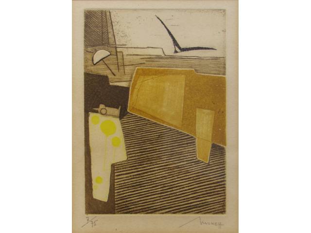 Bernard Munch (1921) Litogravura (7/75) 17 x 12 cm, “Sea Bird”,ass. CID. Europa, sec. XX