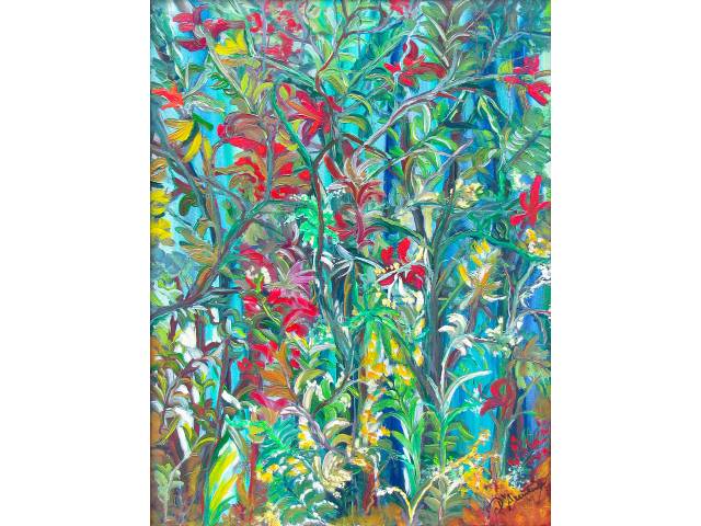 Dulce D’Assunção acrílica sobre tela 60 x 40 cm “Parque das Magabeiras MG” ass. CID e verso 06/2020