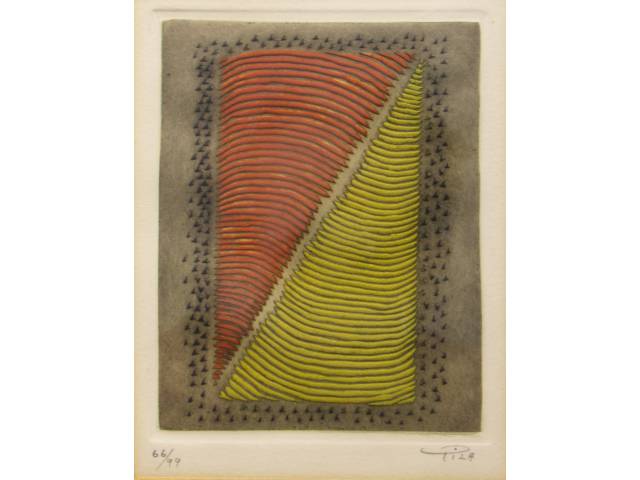 Arthur Luiz Piza ( São Paulo, 1928 - Paris, 2017) Gravura em metal (66/99)13,5x10,5 cm, ass. CID