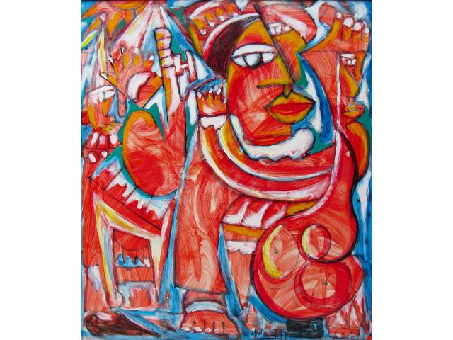 Menelaw Sete acrílica sobre tela 180 x 150 cm "Sem Título" ass. CID 1999