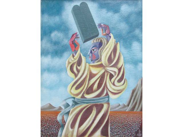 Walter Lewy óleo sobre tela 91,5 x 72,5 cm "Figura Surreal" ass. CID 1981