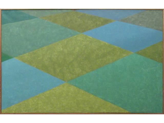 Aldir Mendes de Souza óleo sobre tela 80 x 120 cm "Paisagem Aerea" ass. verso
