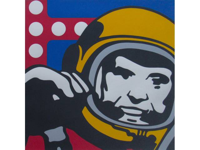 Claudio Tozzi serigrafia sobre papel 125 x 125 cm “Astronauta” ass. inferior direito t. 8/16 1969/2018 Edição de baixa tiragem comemorativa, reproduzida no catálogo da exposição do Artista na Caixa Cultural São Paulo, Com certificado do artista