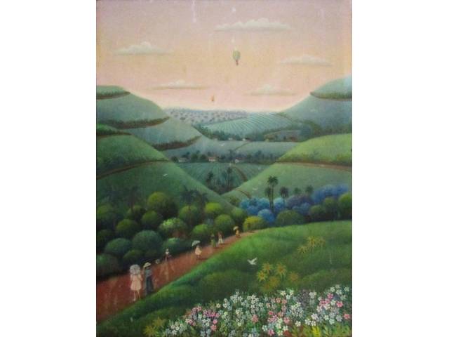 Henry Vitor óleo sobre tela 30 x 40 cm "Prado" ass. CID e verso
