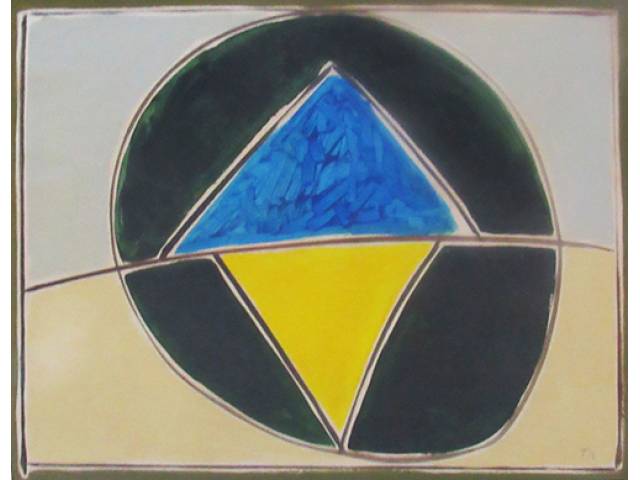 Tito de Alencastro óleo sobre tela 65 x 85 cm "Triângulos" ass. CID