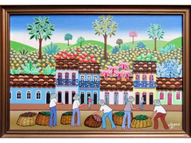 Jairdo óleo sobre tela 22 x 33 cm "Paisagem Rural" ass. CID 1981