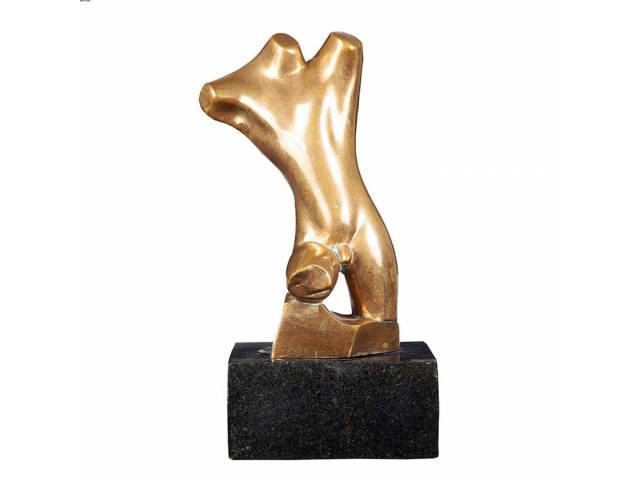 Bruno Giorgi escultura em bronze 33 cm "Torso masculino" ass. lateral esquerda