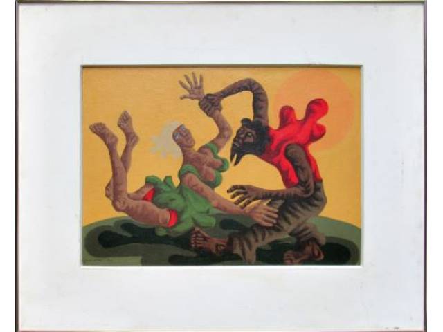Clóvis Graciano óleo sobre tela 32 x 45 cm "Sem título" ass. CIE 1976 - obra analisada pelo Projeto Graciano e pronta para catalogação