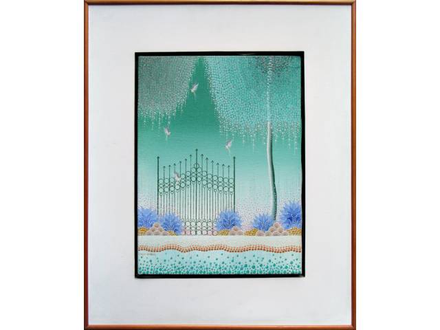 Carlos Borges óleo sobre tela 40 x 30 cm "Portão" ass. CIE - linda moldura