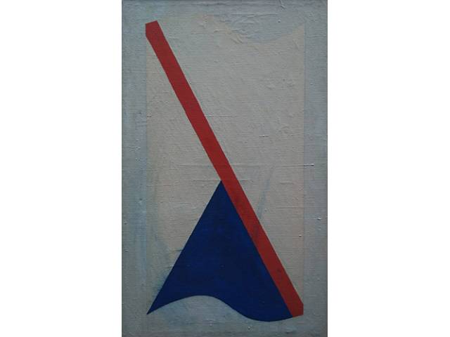 Ramón Cáceres têmpera sobre juta 100 x 60 cm “Composição” ass. inferior direito 1987