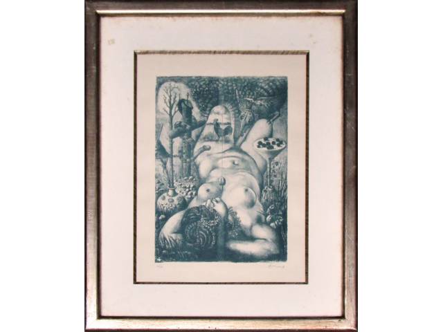 Otávio Araújo litografia 43 x 33 cm "Cibele" ass. CID e CIE 1969 t. 50/50