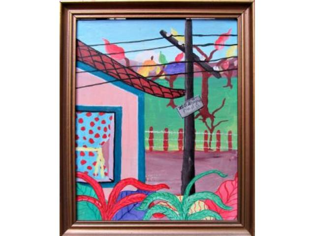 Heitor dos Prazeres Filho óleo sobre madeira 22 x 17 cm "Fase dos sonhos" ass. ao centro 1975 - com certificado do artista