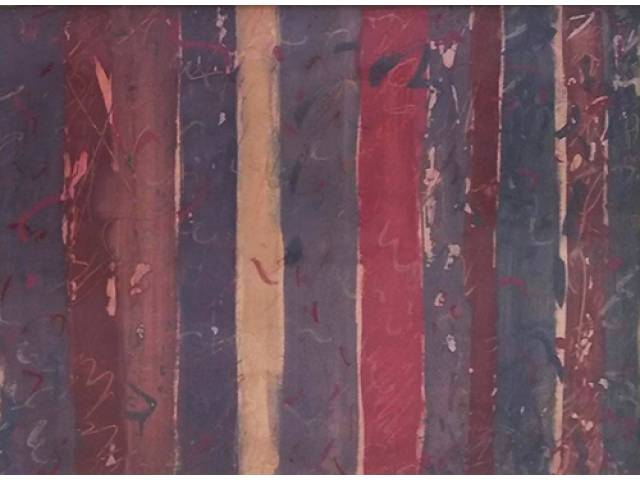 Ivald Granato acrílica sobre papel 48 x 67 cm ”Sem Título” ass. inferior direito e verso 1975 com selo Museu de Arte Contemporânea da USP