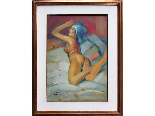 Kennedy Bahia óleo sobre tela 55 x 40 cm "Nu" ass. CIE
